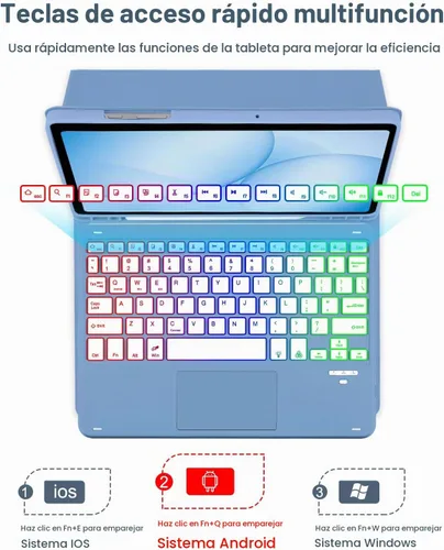 Vista 4 de MePadKey Funda con teclado táctil para Samsung Galaxy Tab A11 Plus/A9 Plus