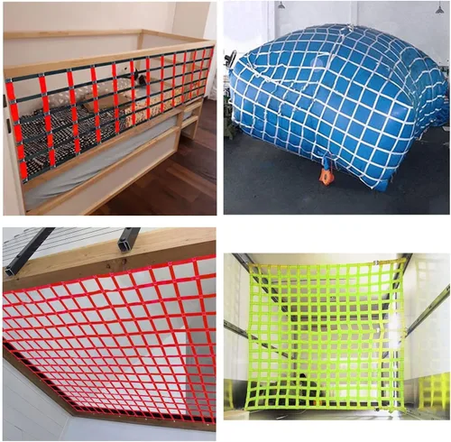 Vista 7 de Red de escalada, tamaño personalizado, estructuras de escalada al aire libre para niños, juego de columpios para interiores, selva, gimnasio, casa