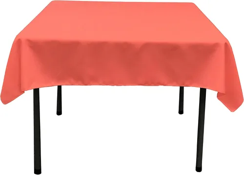 Vista 123 de LA Linen. Mantel cuadrado de popelina de poliéster