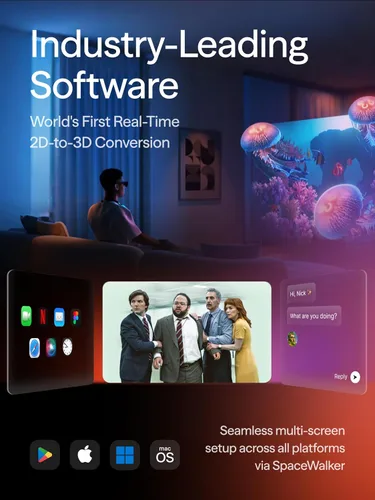 Vista 7 de VITURE Lentes Luma XR: pantalla ultra nítida de 146 pulgadas y 1200p, 1000 nits, 50° FOV, ajustes de atenuación, conexión USB-C para iPhone