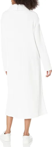 Vista 2 de Norma Kamali Vestido de cuello alto alto de tamaño para mujer a media pantorrilla