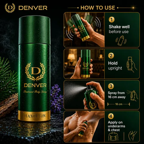 Vista 5 de Denver Hamilton - Desodorante corporal en espray para hombres, 5.6 fl oz, fragancia de larga duración y protección contra olores, mezcla aromática