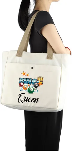 Vista 4 de MBMSO Bingo Queen Tote Bag - Bolso grande para amantes del bingo