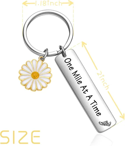 Vista 2 de OWHOMS Regalo inspirador para corredor, joyería para perder peso, llavero de fitness, joyería de entrenador