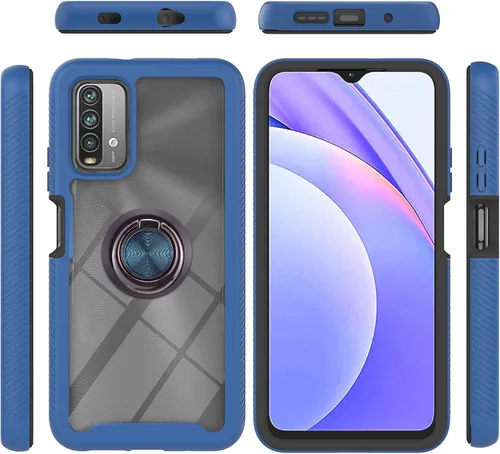 Vista 50 de Funda compatible con Xiaomi Poco X3 NFC, compatible con Xiaomi Poco X3 Pro/Poco X3 Ring Stand 3 en 1, color negro