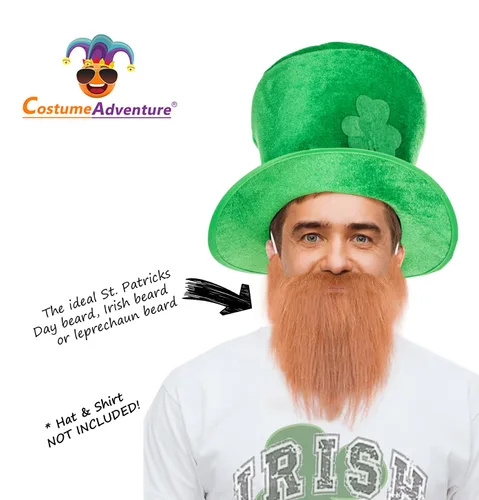 Vista 3 de Barba falsa de jengibre, barba irlandesa del día de San Patricio, duende y barba, disfraz de leprechaun de barba, barba de gnomo enano, talla única