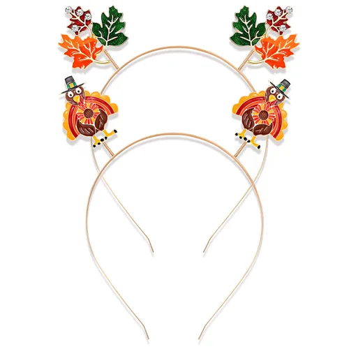 Vista 7 de PHALIN Diademas de otoño de Acción de Gracias para mujer con la letra esmaltada "GVIE THANKS" "HAPPY FALL", accesorios para el cabello para fiesta