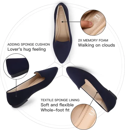 Vista 3 de MUSSHOE - Zapatos planos de mujer, cómodos y sin cordones
