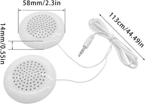 Vista 3 de Altavoz de almohada, 0.138 in, mini altavoz portátil estéreo con 2 altavoces estéreo de alta fidelidad para teléfono MP3, CD portátil
