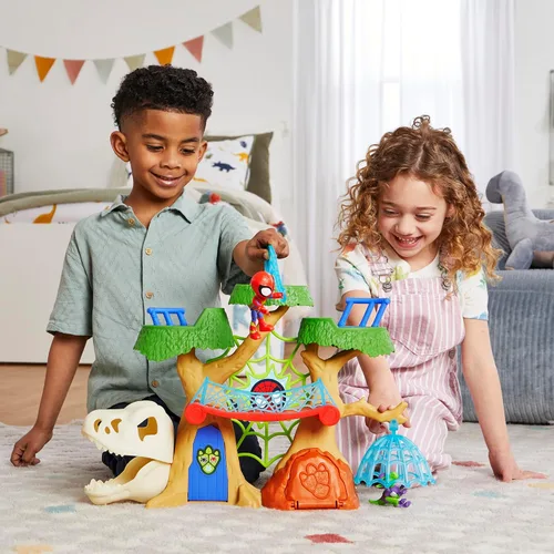 Vista 4 de Spidey and HIS Amazing Friends Marvel Dino-Webs Treehouse Super Hero Playset