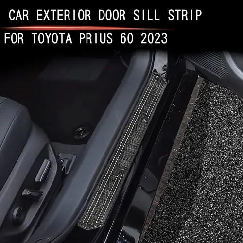 Vista 4 de Protector de placa protectora de umbral de puerta de automóvil, para Toyota Prius 2023 2024, accesorios de cubierta de acero inoxidable (exterior)