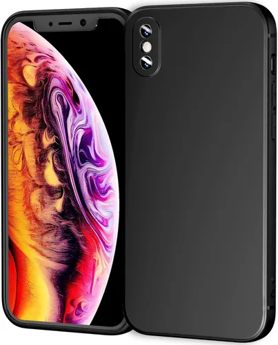 Vista 7 de TENOC Funda para iPhone 6 y iPhone 6s, Funda negra con amortiguador protector antihuellas mate para 4.7 pulgadas