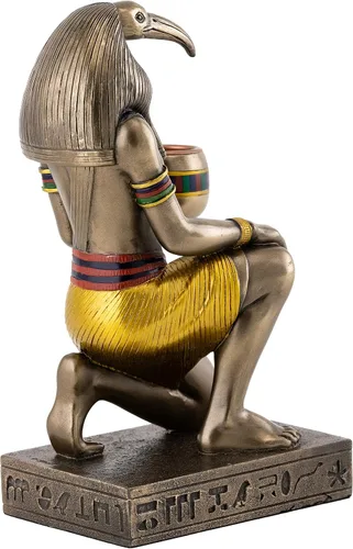 Vista 4 de Top Collection Thoth Statue – Escultura egipcia del dios del conocimiento y la sabiduría en bronce fundido en frío de primera calidad – Figura