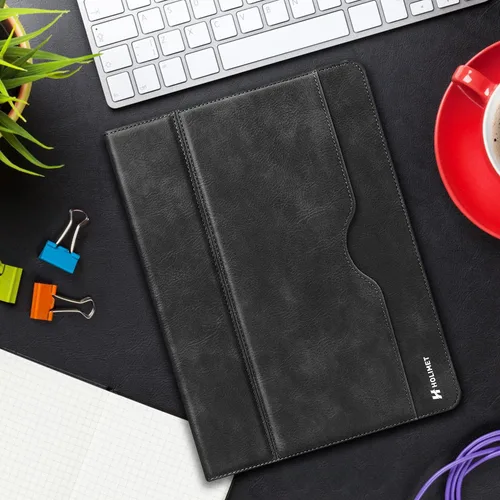 Vista 8 de H HOLIMET Funda para iPad de 9ª generación (2021) iPad de 8ª/7ª generación 2020/2019 con soporte para lápices, soporte multiángulo, piel sintética