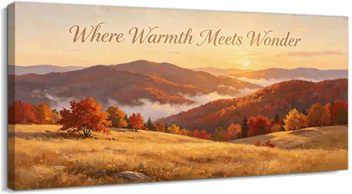 Vista 25 de TIMUBA Lienzo decorativo de pared de otoño de lago, citas de otoño Decoración de pared de otoño-01