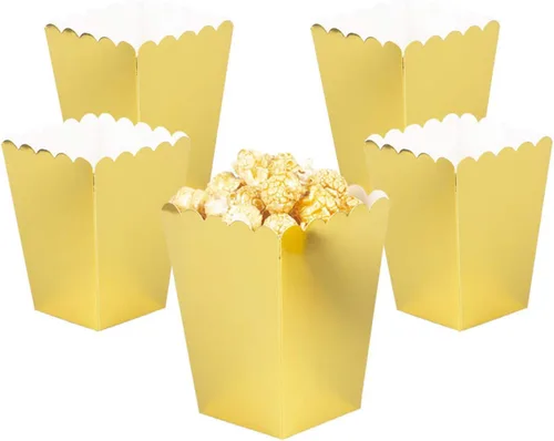 Vista 7 de Mini cajas de palomitas de maíz negras, paquete de 36 soportes desechables de papel para palomitas de maíz, recipientes para cumpleaños, bodas, Azul