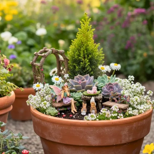 Vista 3 de Jardín de hadas – Accesorios y miniatura con figuras de jardín de hada (14 unidades) – Suministros de Pretmanns