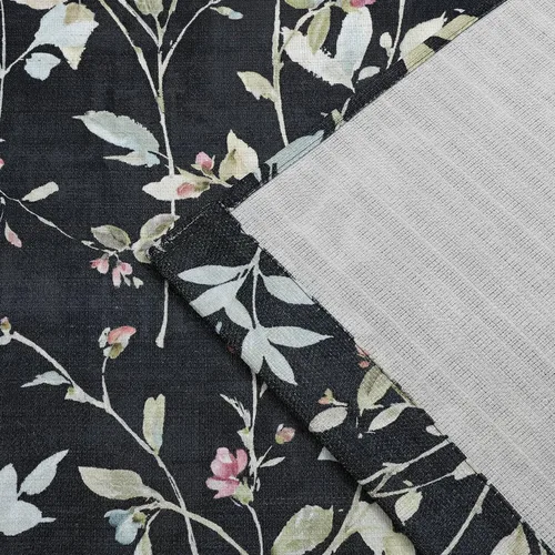 Vista 7 de Chyhomenyc Cortinas de mezcla de lino de 63 pulgadas de largo, 2 paneles de cortina con estampado floral filtrante de luz para sala de estar