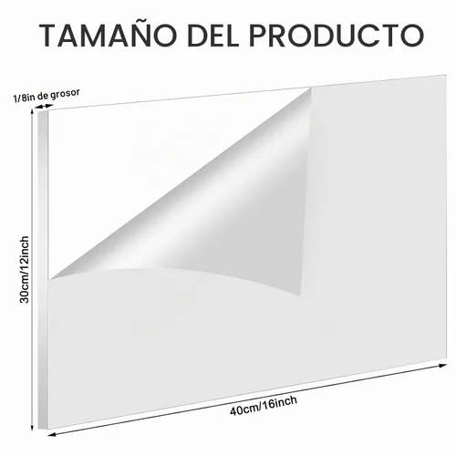 Vista 2 de Roowest 4 piezas de hojas acrílicas blancas de 12 x 16 pulgadas, 1/8 pulgadas de grosor, paneles de plástico cortados a medida, panel de tablero