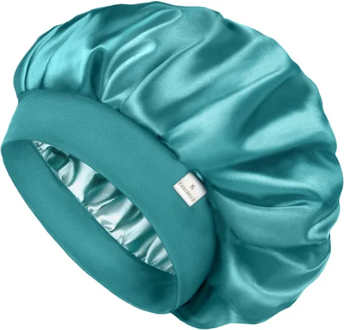 Vista 14 de YANIBEST Gorro de seda para hombres y mujeres, gorro de satén de doble capa para cabello rizado natural, gorro de dormir unisex