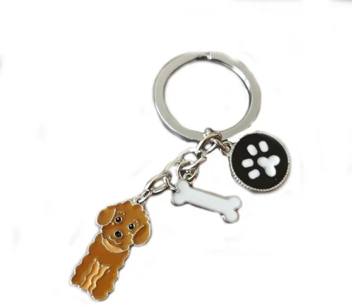 Vista 11 de Llavero para perro, lindo llavero de perro para mascotas, mini llavero de metal