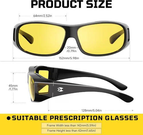 Vista 3 de suoso Lentes de conducción nocturna para hombres y mujeres, lentes polarizados antirreflejos, lentes de visión nocturna HD amarillos