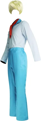 Vista 7 de LILLIWEEN Conjunto de camisa y pantalones de manga corta para hombre, películas clásicas, personajes, cosplay, disfraz de Halloween para adultos