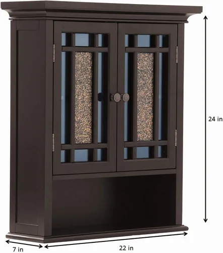 Vista 3 de Teamson Home Windsor - Gabinete de parede removível para sobre el inodoro con 1 estante fijo y 1 estante ajustable, 3 espacios de almacenamiento, 2