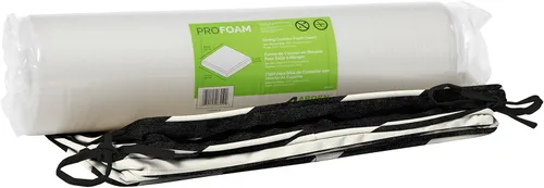 Vista 4 de Arden Selections ProFoam Performance Outdoor Seat Cushion 20 x 20, Onyx Black Cabana Stripe (Pack of 4)