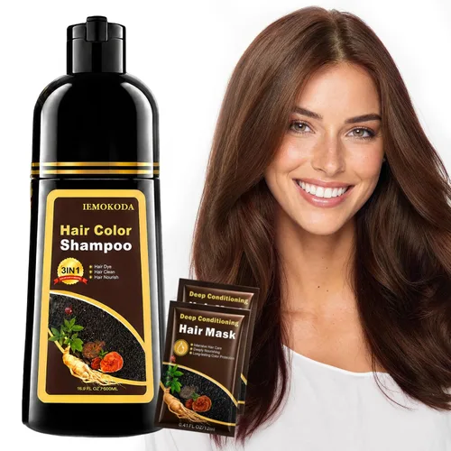 Vista 13 de Champú de tinte para el cabello 3 en 1 para mujeres y hombres, rica coloración de raíz a punta con extractos naturales, 3-4 semanas de duración