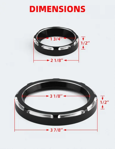 Vista 2 de Amazicha Cubiertas de Biseles de Medidor de Explosión de 2", Cubiertas de Velocímetro Tacómetro de 4", Kit de Moldura de Biseles Compatible