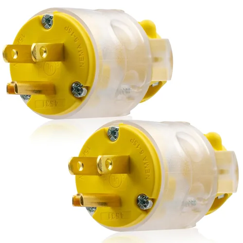 Vista 10 de ELEGRP NEMA 5-15R de 15 amperios, 125 voltios, 2 polos, 3 cables, conexión a tierra, hoja recta, enchufe eléctrico, cable de repuesto, grado