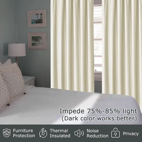 Vista 6 de Frelement Cortinas de terciopelo de felpa para sala de estar, dormitorio, cortinas de oscurecimiento de habitación, cortinas con pestaña trasera