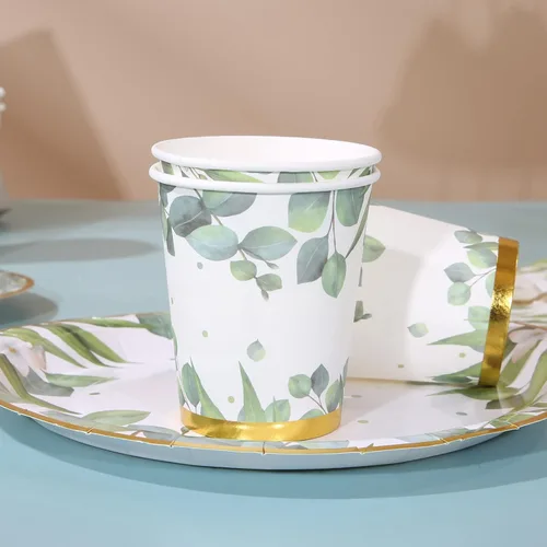 Vista 4 de Platos y servilletas para baby shower de género neutro para 25 decoraciones de fiesta verde salvia, decoración de fiesta de cumpleaños para niños