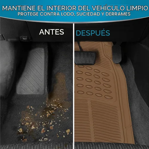 Vista 4 de BDK ProLiner Alfombrillas para automóvil, camiones, SUV, 2 piezas para todo tipo de clima con diseño de ajuste universal, tapetes duraderos con Beige