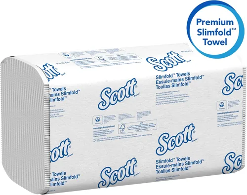 Vista 3 de Scott Professional Pro Slimfold - Toallas de papel plegadas, a granel (04442), bolsillos de absorción, color blanco, para dispensadores