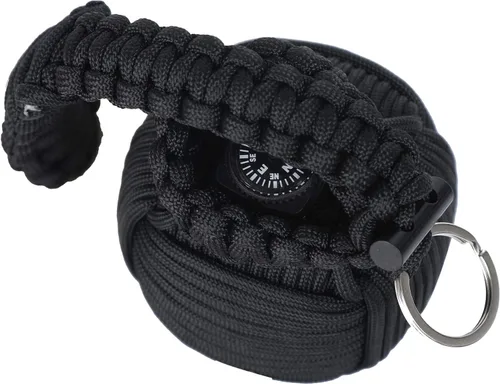 Vista 2 de Kit de supervivencia Paracord Granada El #1 Best 48 Kit de emergencia de herramientas (negro)