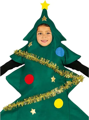 Vista 2 de bebiullo Disfraz de árbol de Navidad verde para mujeres y niños, vestido de cosplay de manga corta para fiestas de disfraces de árbol de Navidad