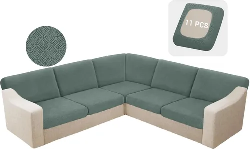 Vista 43 de HDCAXKJ - Fundas impermeables para cojín de sofá modular, fundas elásticas para cojín de sofá de esquina, fundas protectoras de muebles de jacquard
