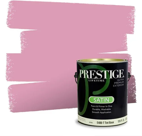 Vista 207 de Prestige Paints Pintura exterior e imprimación en uno, 1 galón, plano, coincidencia comparable de Valspar* Amber Rose*