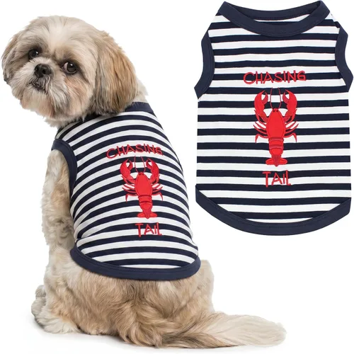 Vista 39 de Parisian Pet Camisa para perro – Camisas 100% algodón para perros pequeños – Chaleco negro sin mangas para cachorros – Ligero y transpirable Mejor