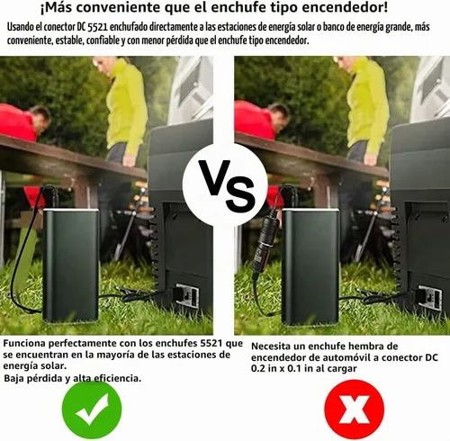 Vista 7 de Cable de enchufe para refrigerador de automóvil de 10 pies/3 M DC 5521/5525 a 12 V, cable de alimentación CC de 14 AWG para conectar la estación
