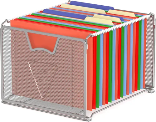 Vista 7 de Organizador de malla para archivos colgante de SimpleHouseware, color negro