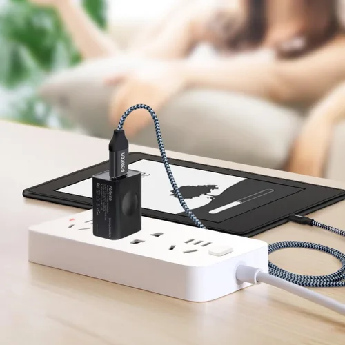 Vista 7 de Cargador de pared USB, adaptador de corriente FONKEN 5V 2A, cargador de viaje universal, enchufe USB, cargador de teléfono celular, bloque de bloque