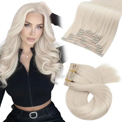 Vista 77 de Moresoo Extensiones de cabello humano con clip, balayage, color marrón oscuro a marrón dorado con clip, extensiones de cabello humano con clip, 5