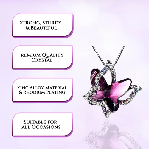 Vista 8 de Style Smith Butterfly Pendant Necklace - Cute Dainty necklaces for your Women, Mom, Daughter, Wife, Ladies, Teen girls, Sister, Friends, Mother
