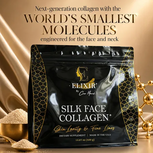 Vista 4 de Colágeno facial de seda, péptidos de colágeno en polvo para mujeres, cara y cuello, 0.49 oz de proteína, colágeno de peso molecular ultra bajo