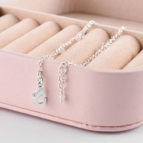 Vista 64 de Yanara Tobilleras de piedras preciosas para mujer, piedra natal natural, chapada en plata, joyería hecha a mano en 8.5 + 1.5 pulgadas, cristales