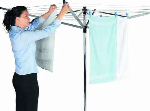 Vista 11 de Brabantia Lift-O-Matic Advance - Tendedero de 4 brazos para exteriores (164 pies / Ø 1.97 pulgadas) de altura ajustable, tendedero plegable + estaca