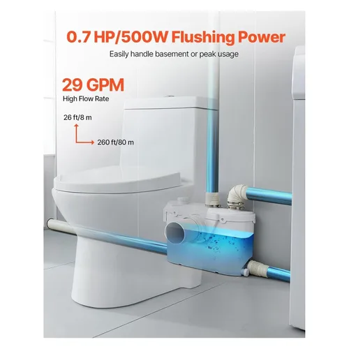 Vista 2 de 700W Macerator Pump Upflush Waste Water Disposal EU